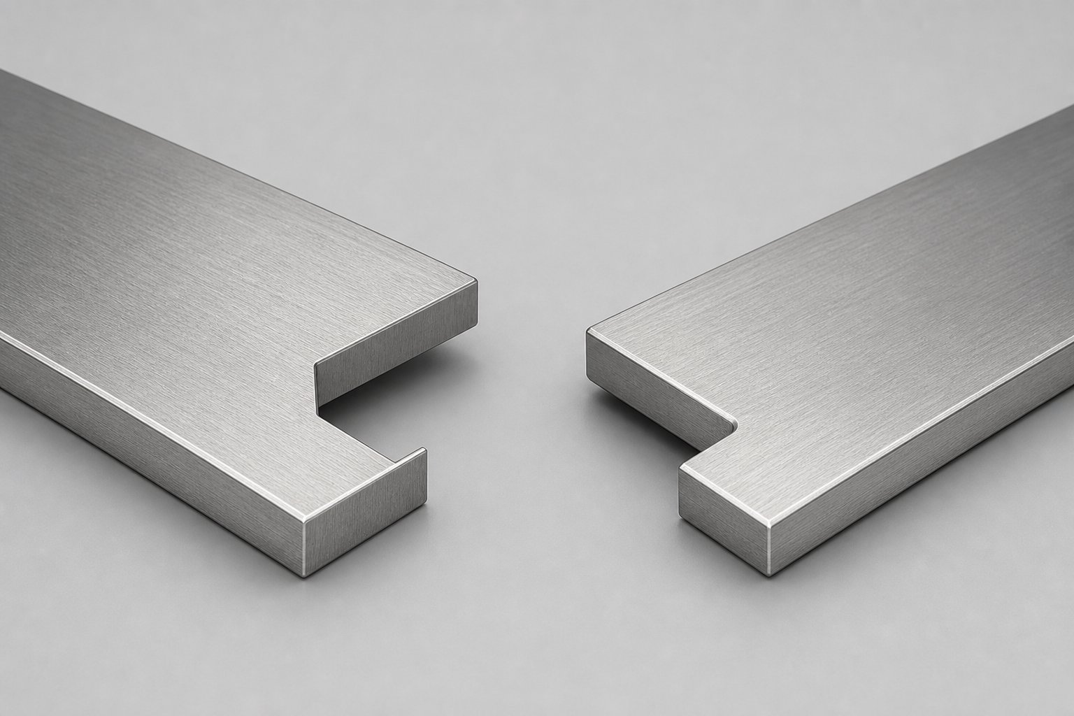 side by side comparison of negative notch pocket geometry versus positive notch tab projection on strip carriers
