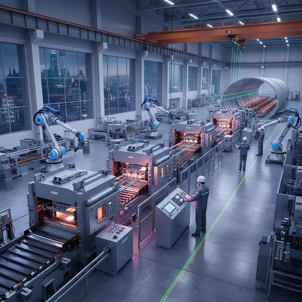 advanced aluminum extrusion manufacturing facility with precision equipment