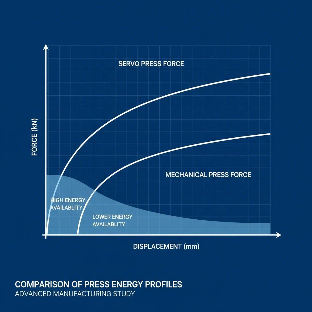 Energy curve comparison between servo and mechanical presses