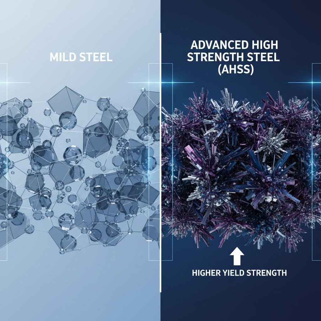 Microstructural comparison between mild steel and AHSS grain structures