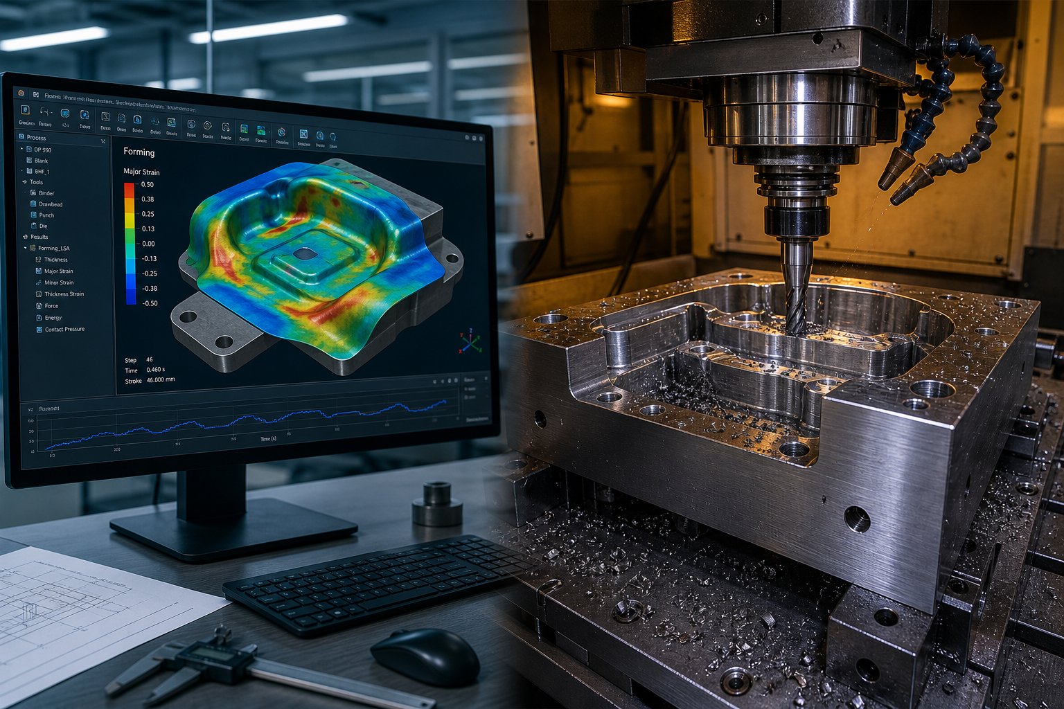 from cae forming simulation to cnc die machining in the line die tooling development workflow
