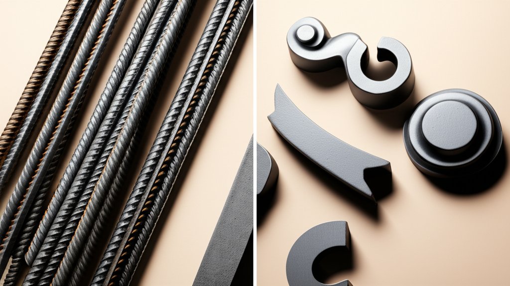 wrought iron and cast iron compared by structure and form