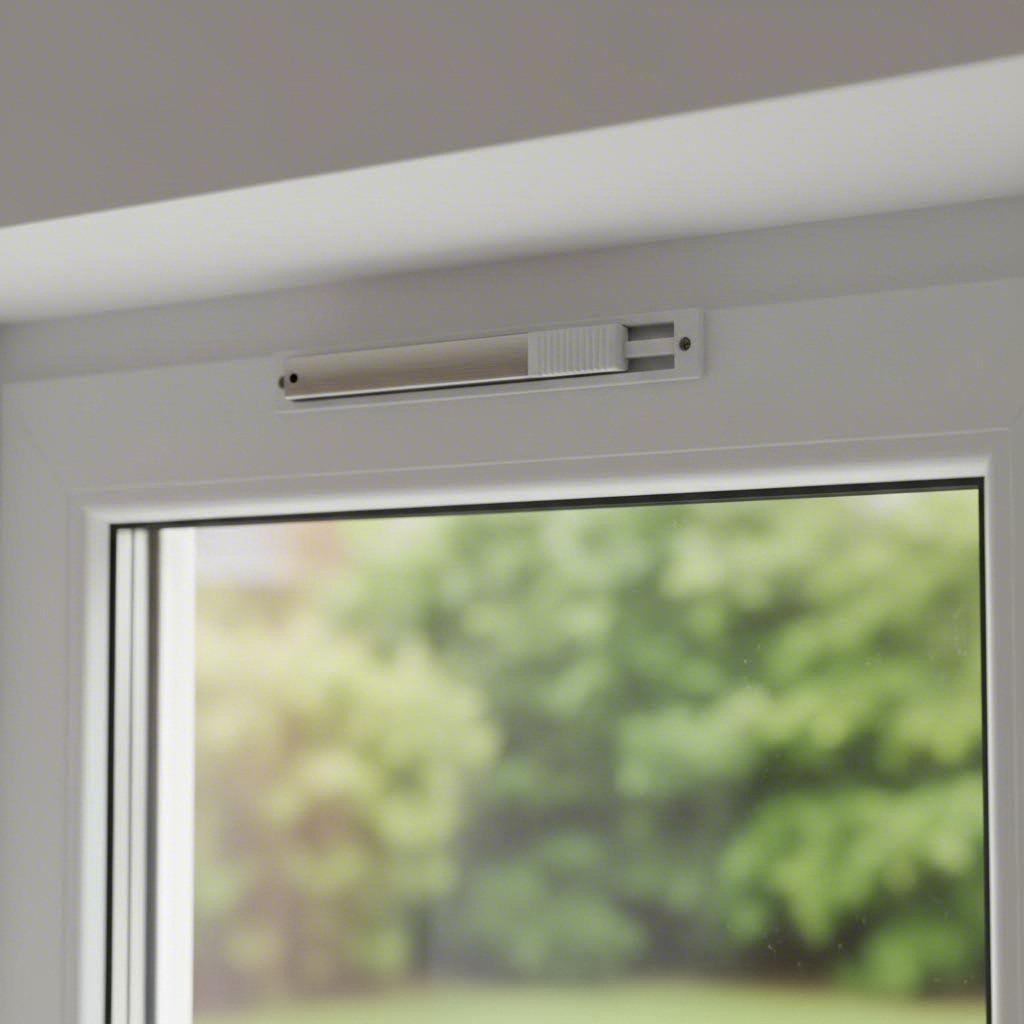 trickle vents in window frames provide controlled ventilation while keeping windows securely closed