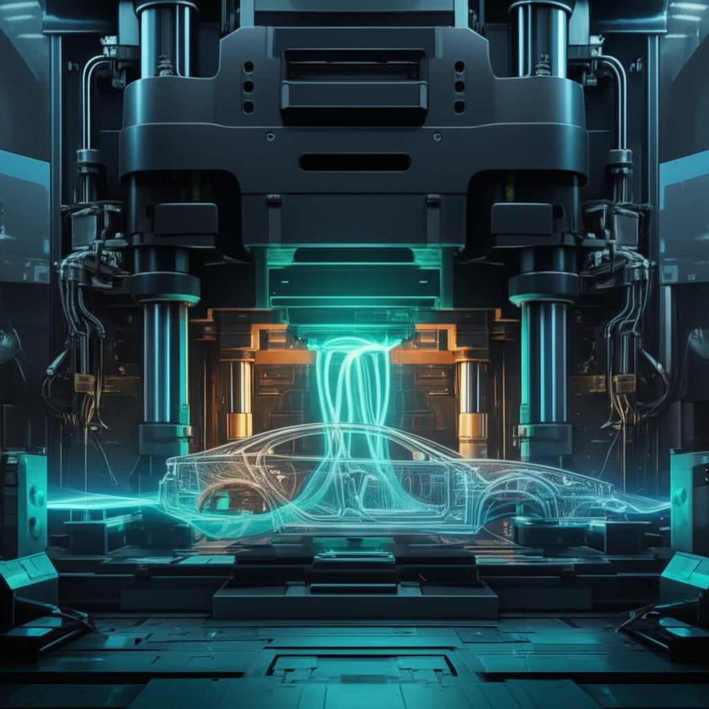 symbolic representation of digital simulation integrated with die casting machinery