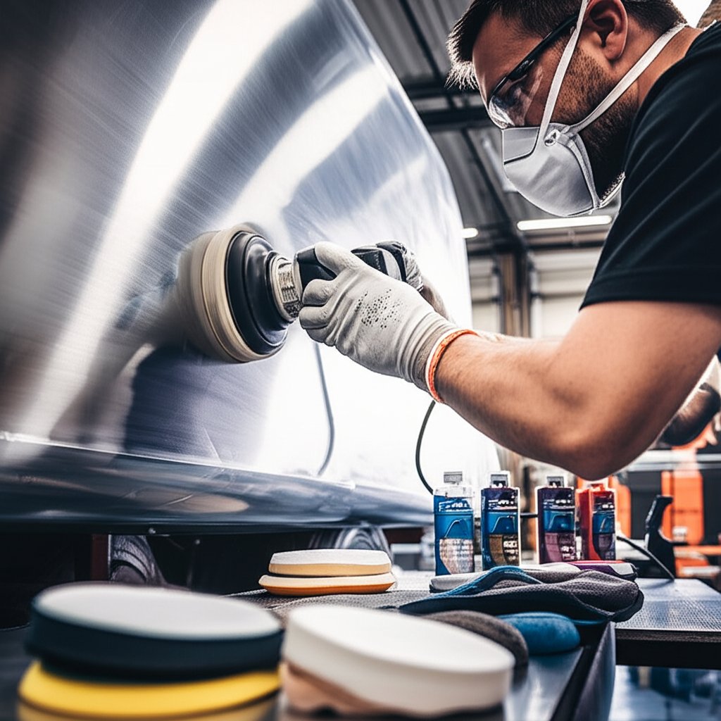 machine polishing with the right tools speeds up achieving a brilliant aluminum finish