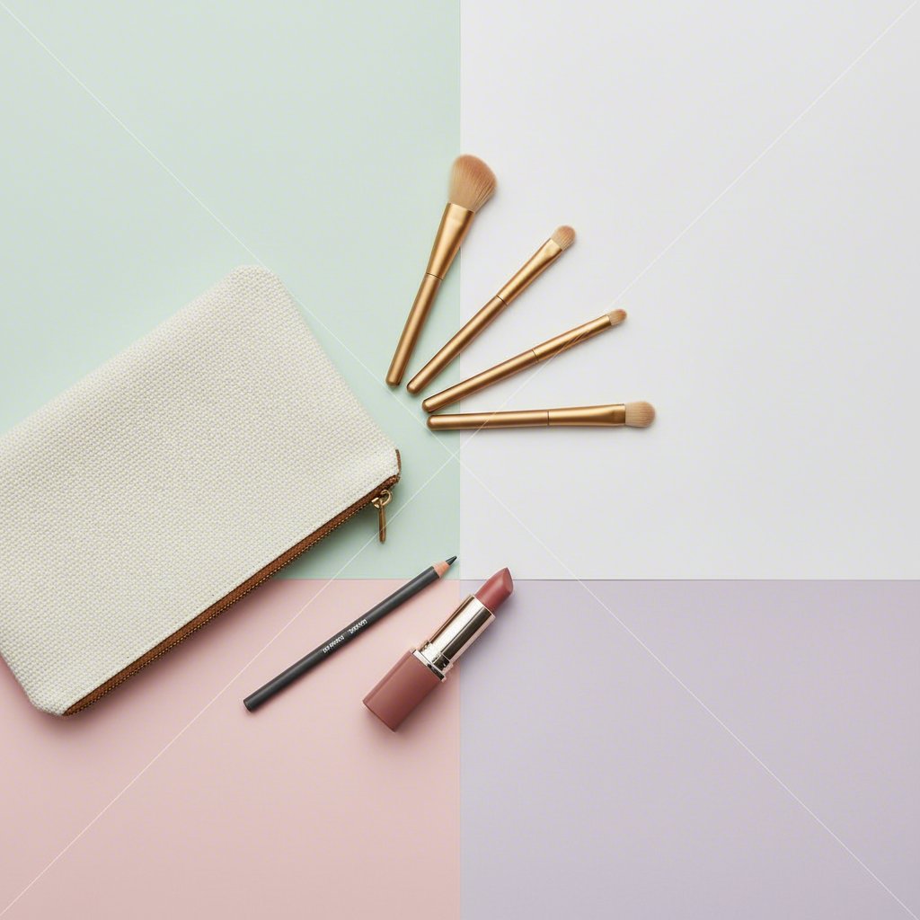 a canvas pencil pouch used as a creative and stylish makeup bag
