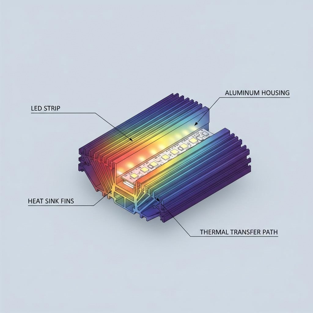 aluminum profiles efficiently transfer heat away from led chips to extend lifespan