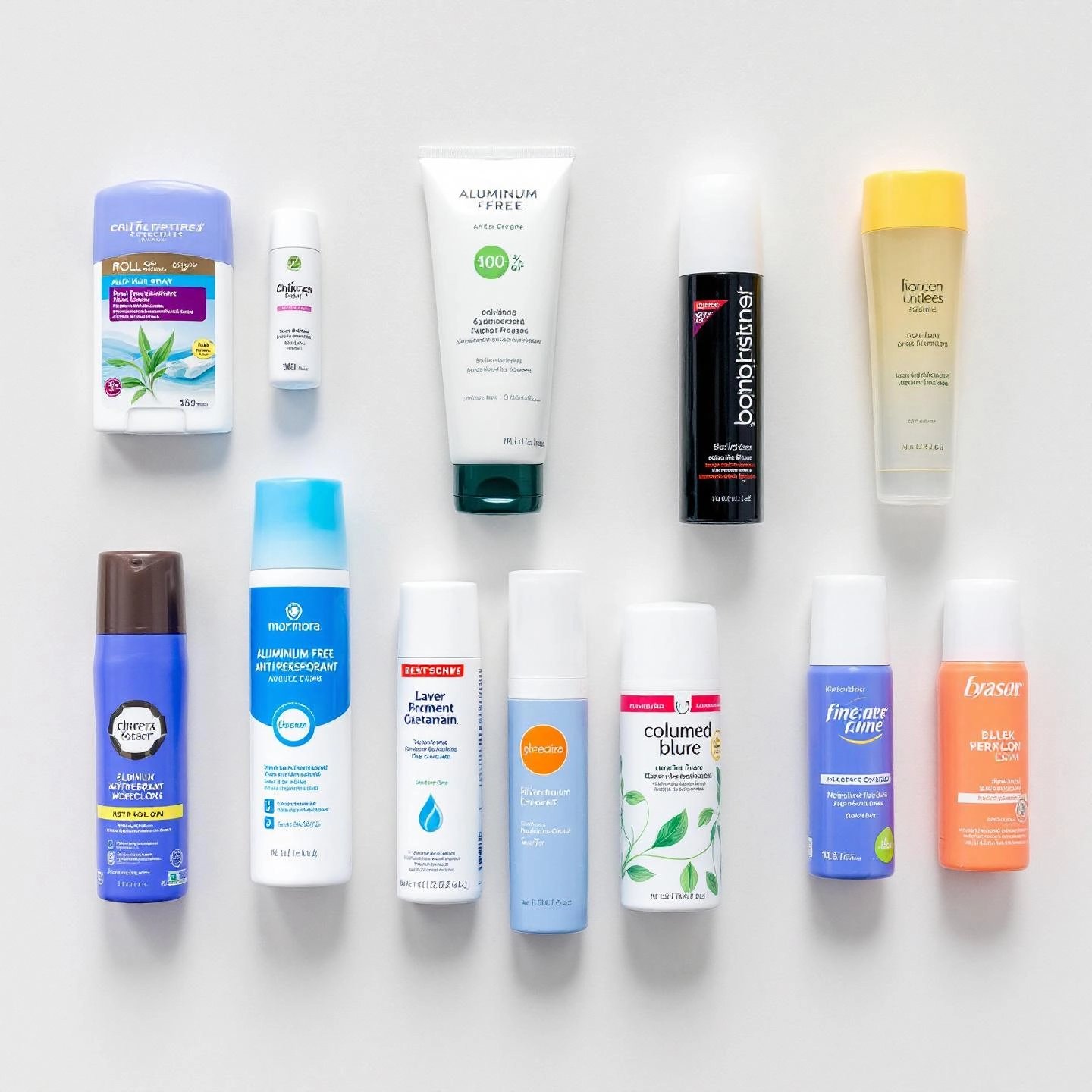 different formats of aluminum free antiperspirant including sticks sprays and creams