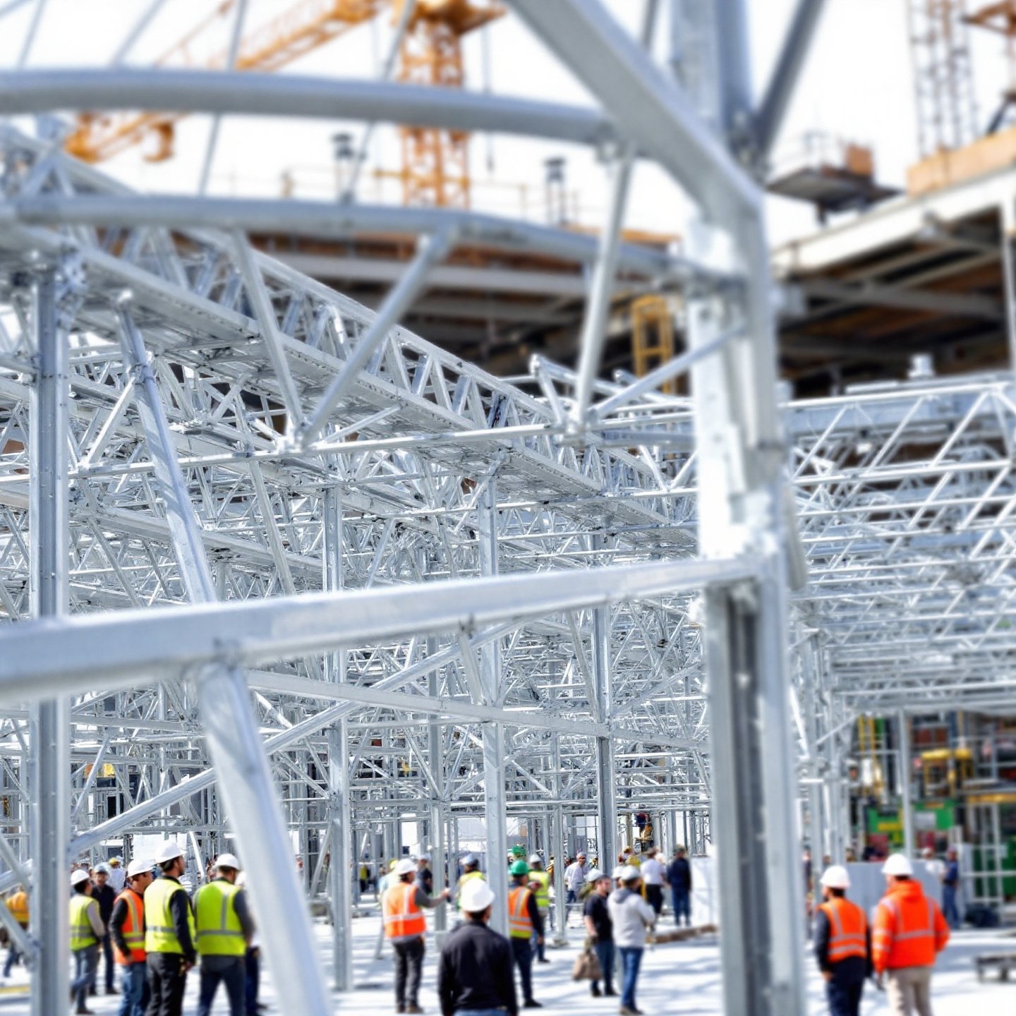 pre powder coated aluminum square tubing in a modern construction application