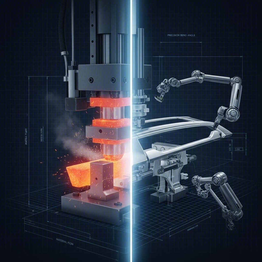 Contrast between hot stamping for structure and extrusion for accessory rails