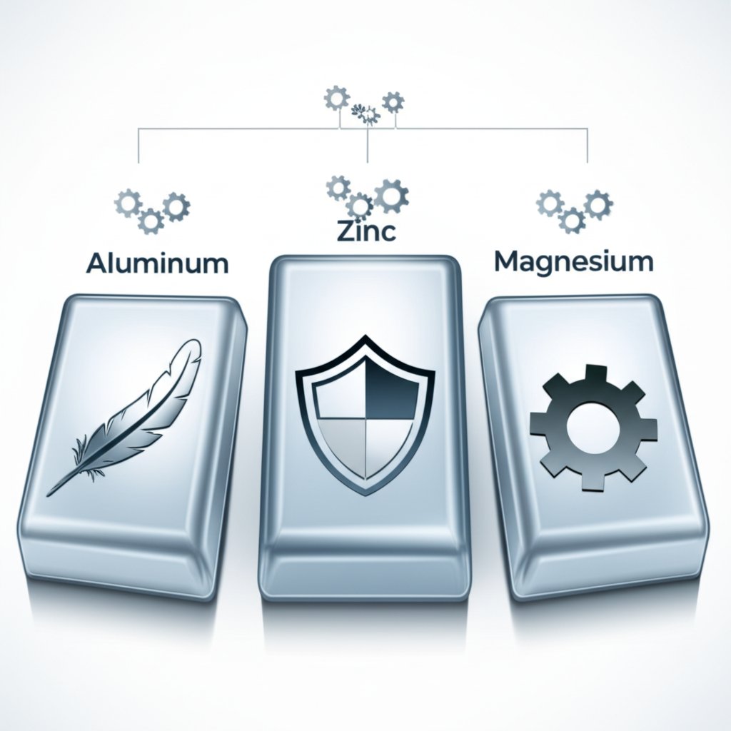 comparison of key properties for aluminum zinc and magnesium in die casting
