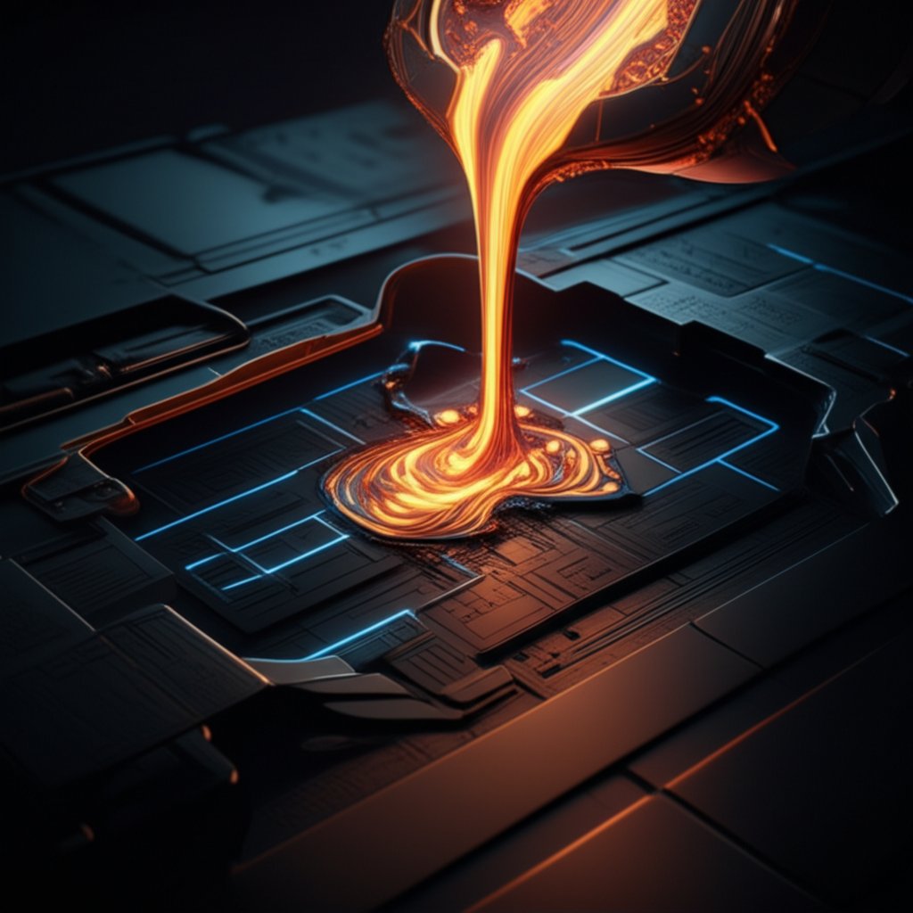 conceptual art of the automotive die casting process creating an interior component