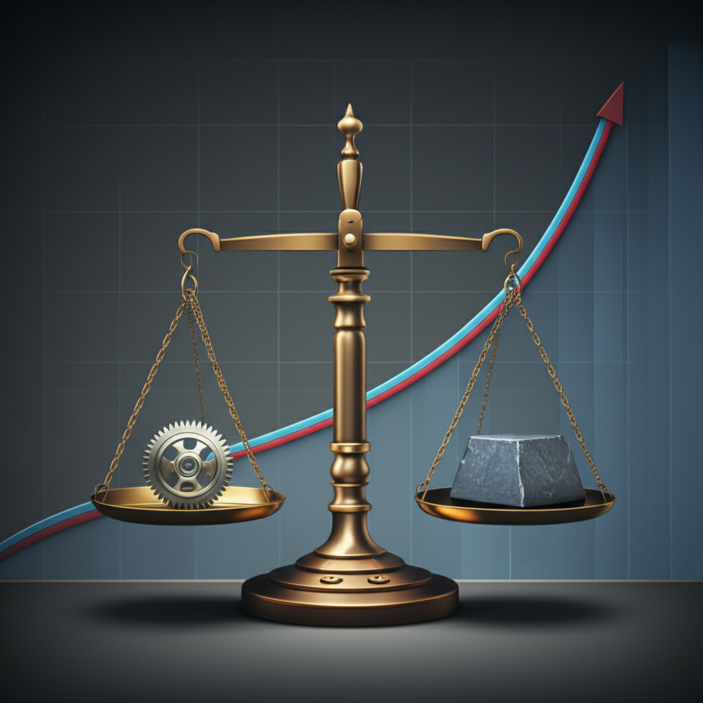 a diagram illustrating the core trade off between aluminums light weight and steels superior strength