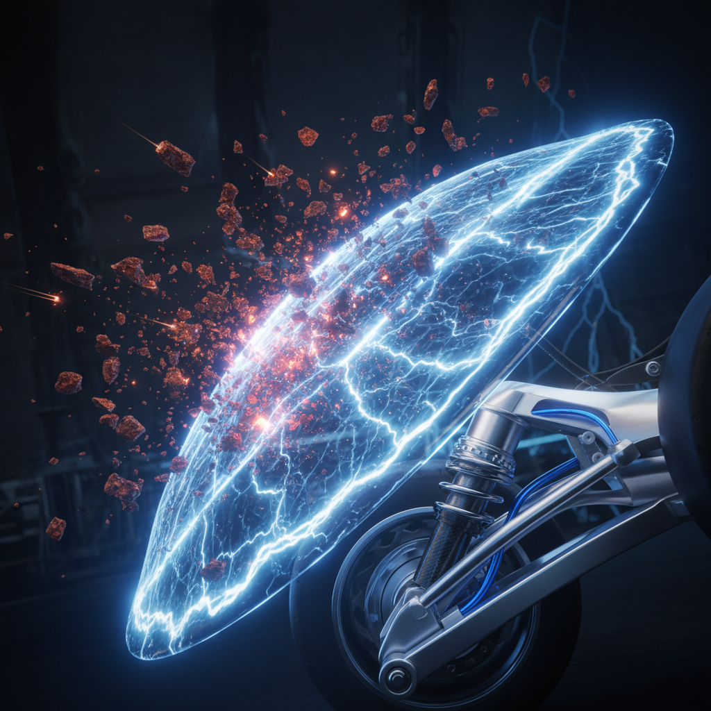 conceptual art of a protective shield guarding a control arm from rust and corrosion