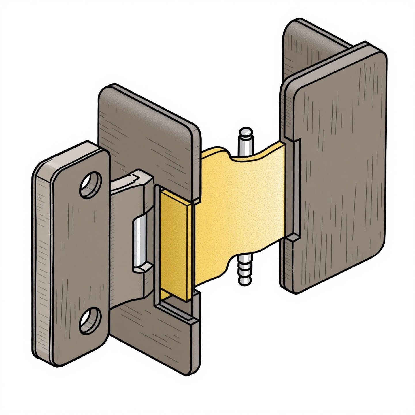 mechanism of anti finger trap technology with rounded edges and hinges