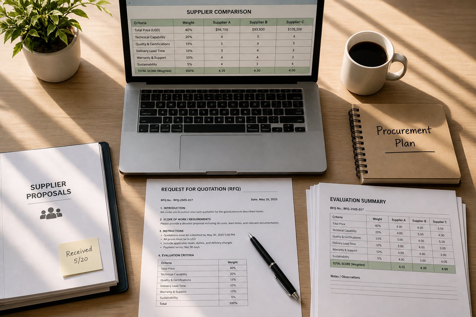 a structured rfq and systematic quote comparison matrix help buyers evaluate twin screw extruder suppliers beyond headline pricing