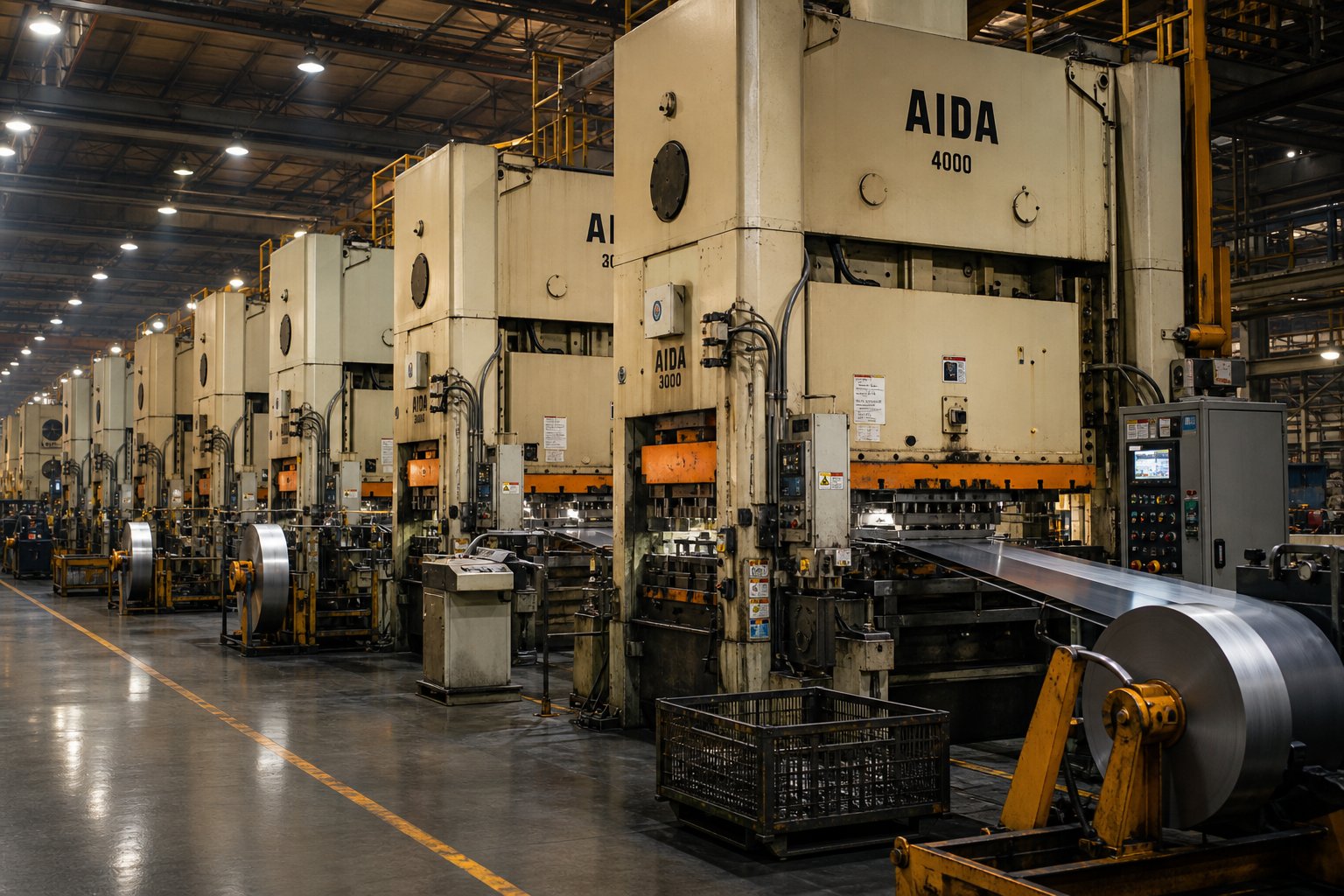 info-1-1 inside a progressive die metal stamping wholesale factory with high tonnage presses running continuous production campaigns