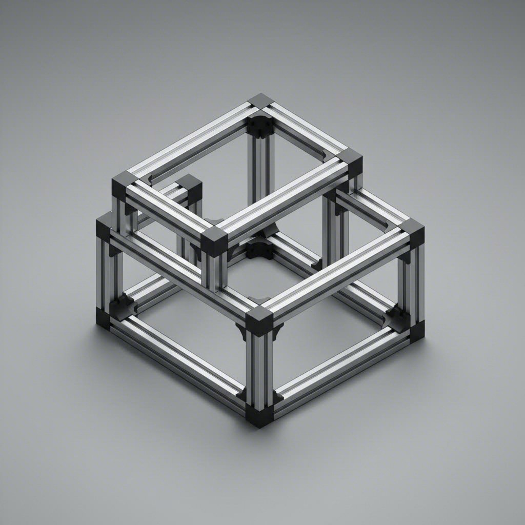 aluminum extrusion frame structure showcasing t slot profiles used in solidworks weldments design
