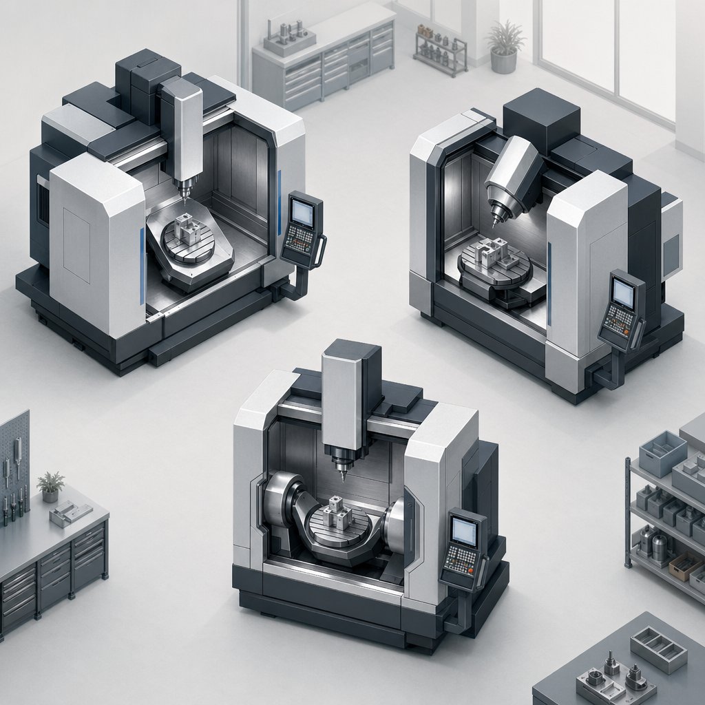 common 5 axis cnc machine layout concepts