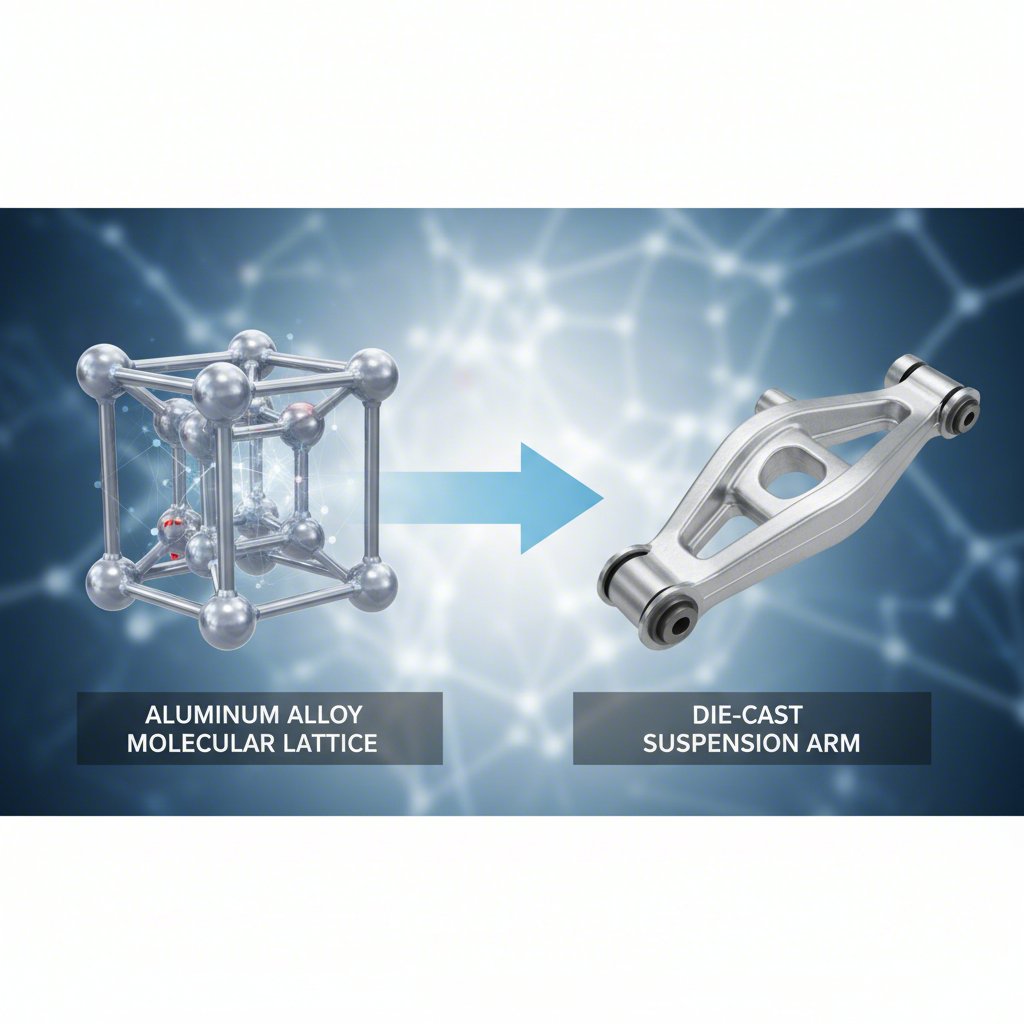 diagram illustrating the link between an aluminum alloys structure and a die cast car part