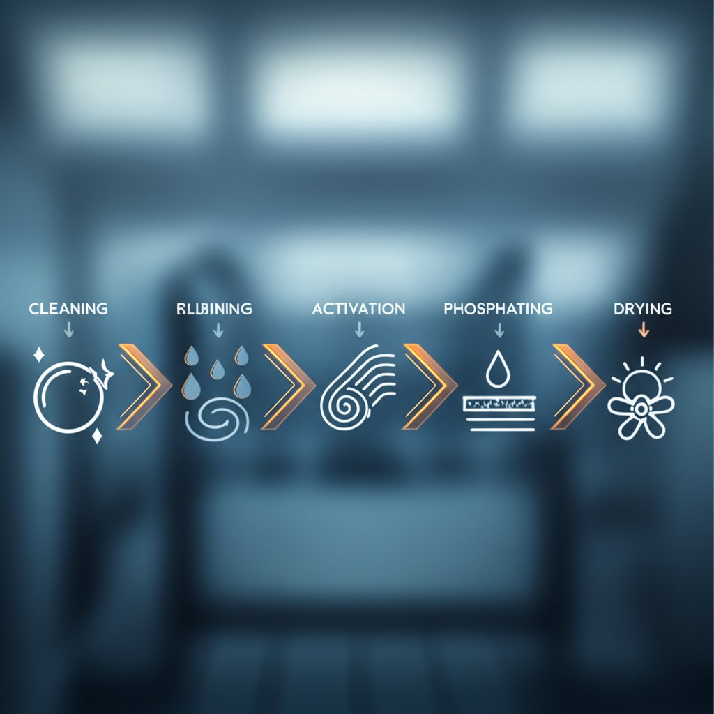 stepwise workflow of the automotive phosphating process