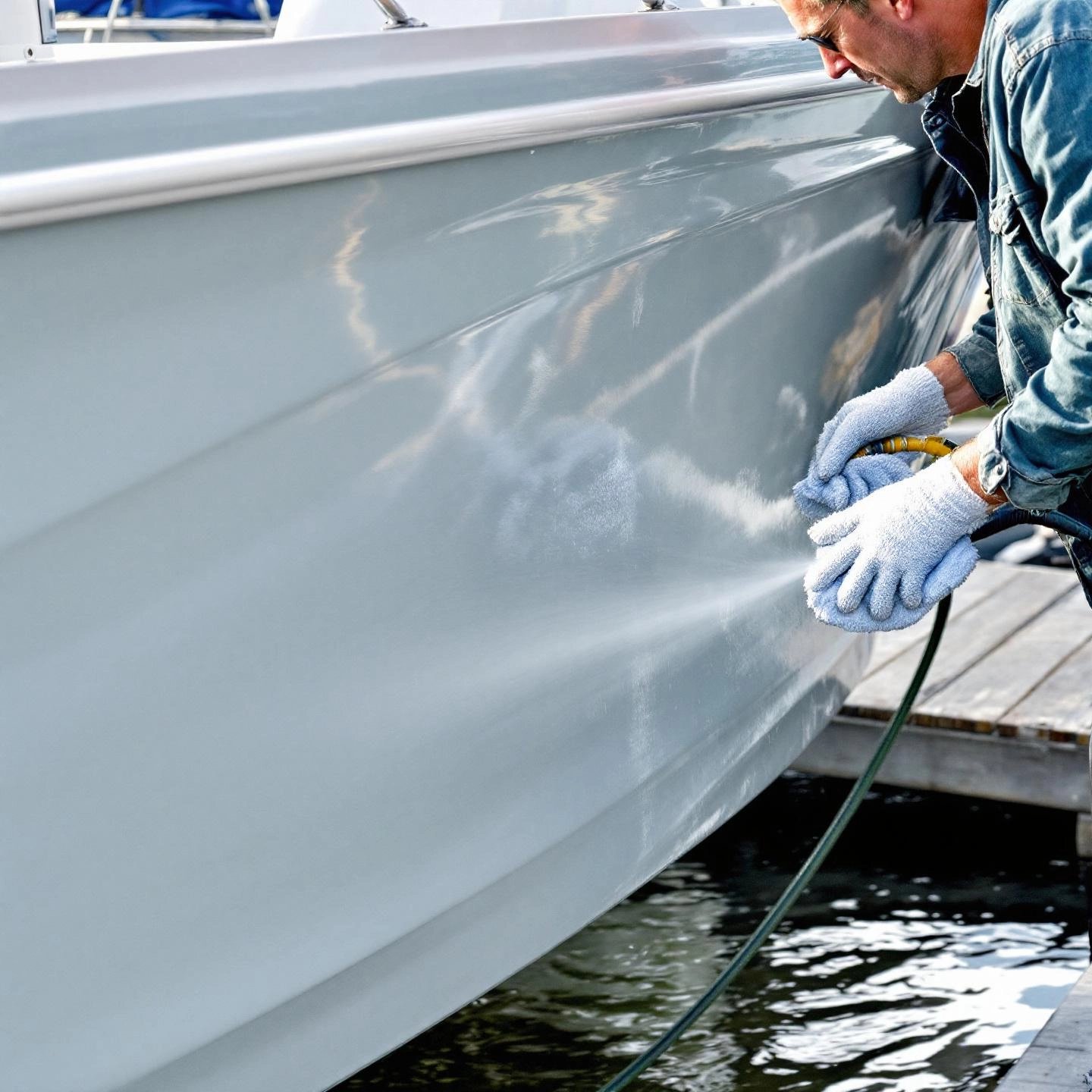 routine maintenance of a painted aluminum boat to ensure long lasting protection