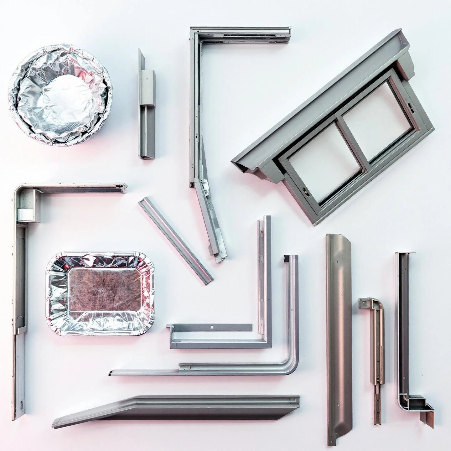 various household and scrap aluminum items ready for recycling