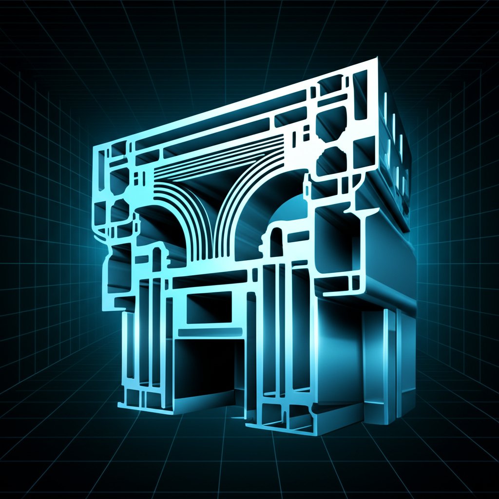 conceptual illustration of a precision engineered extruded aluminum profile for vehicles
