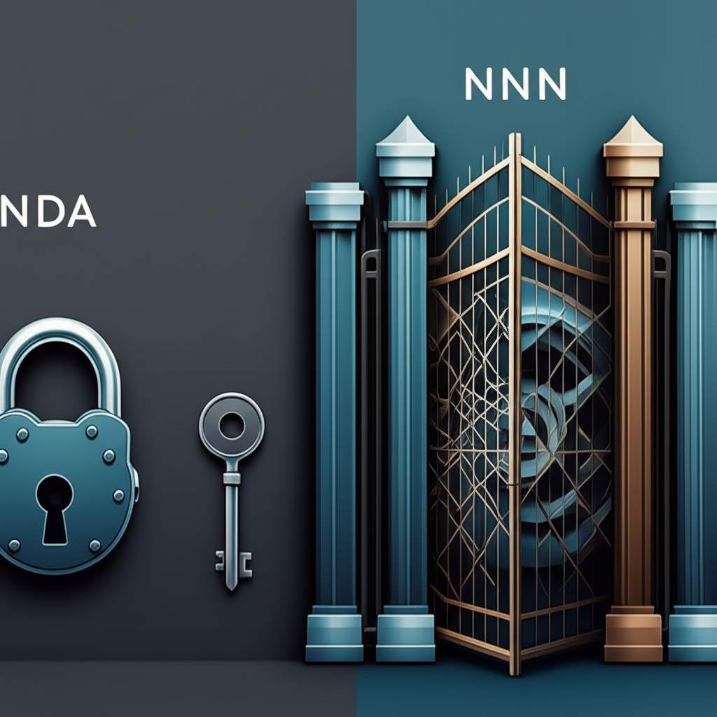 diagram showing the difference between a basic nda and a more robust nnn agreement for ip protection