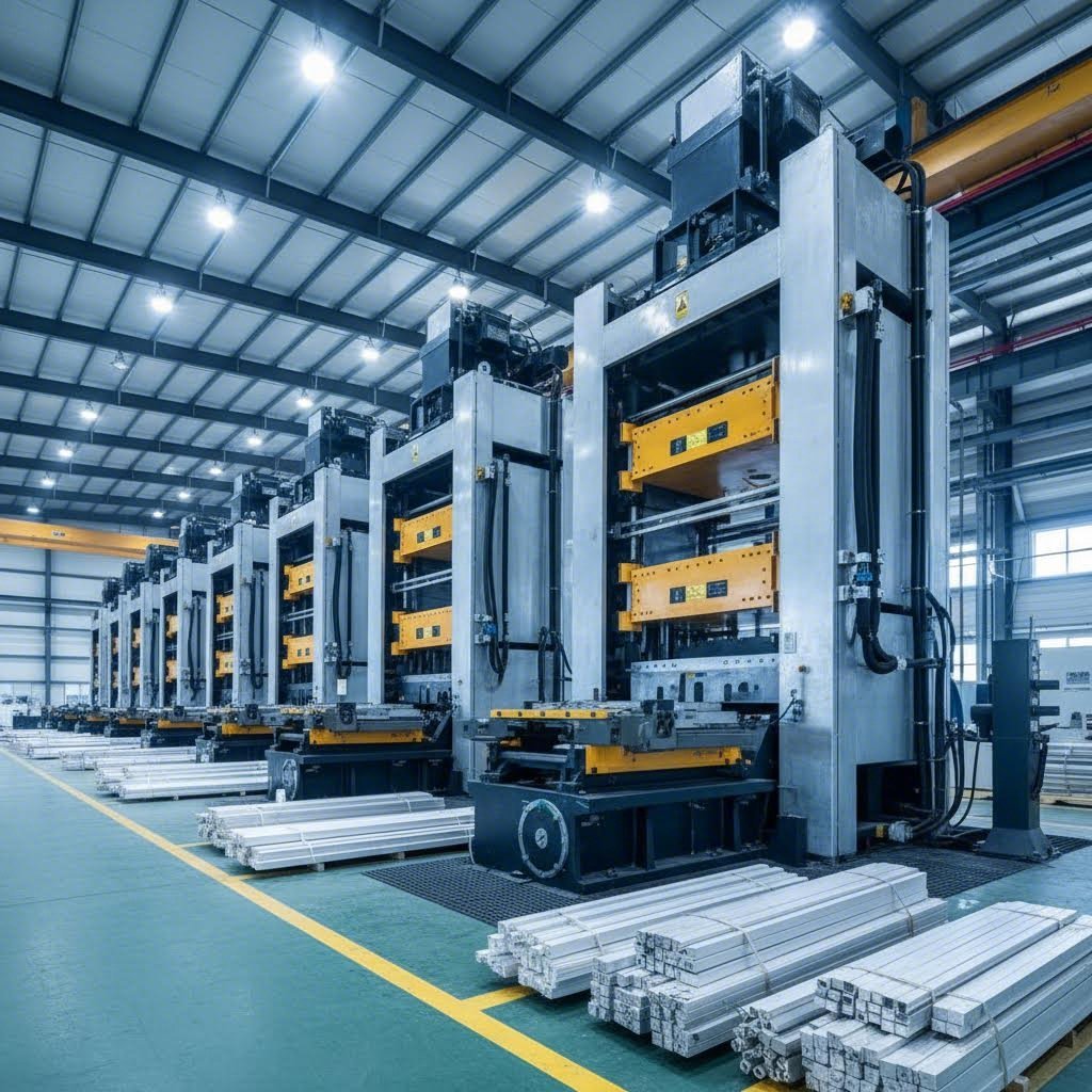 advanced extrusion press facility for custom aluminum profile manufacturing