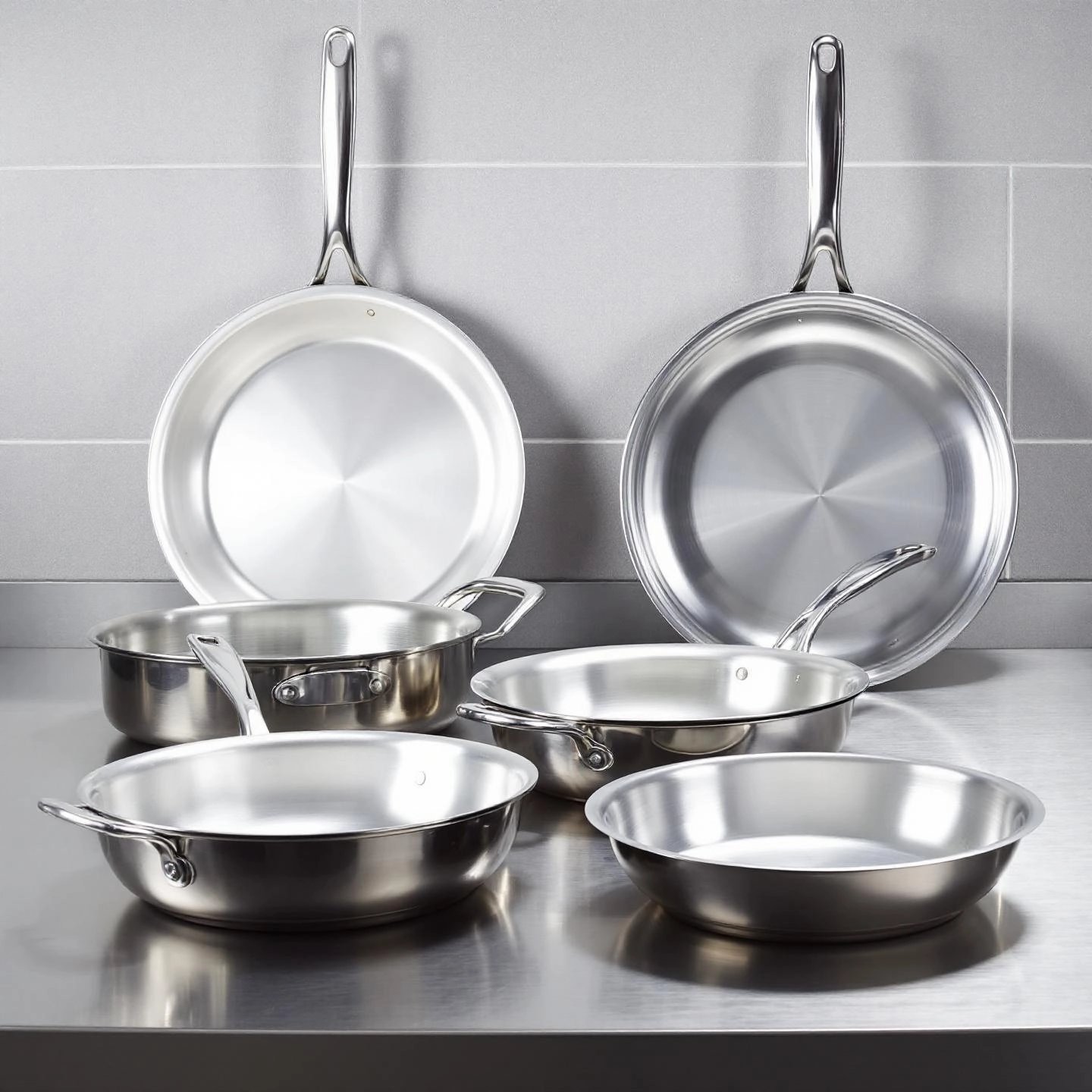 standard aluminum pans in multiple sizes and depths for versatile kitchen needs
