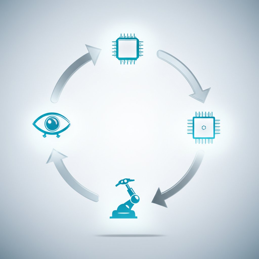 diagram of a real time control loop with sensor controller and actuator components