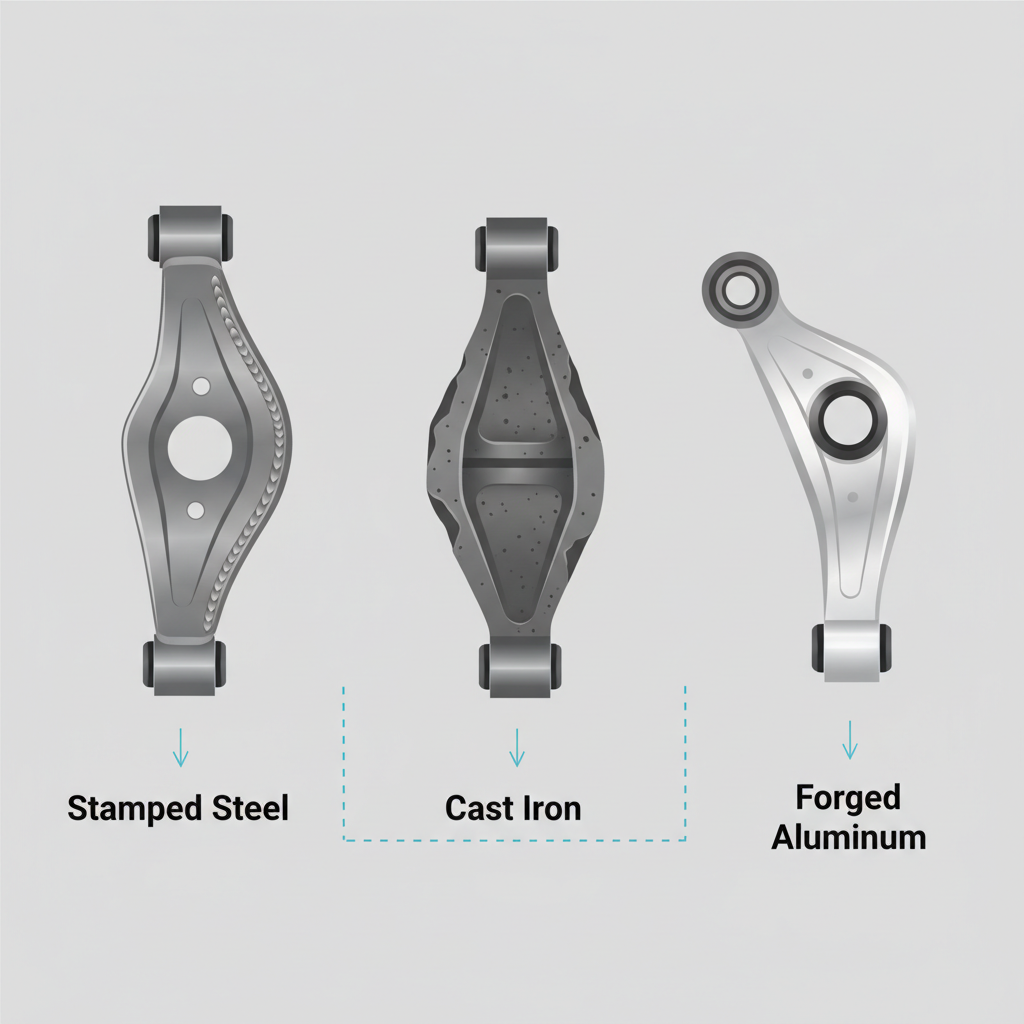 visual differences between stamped cast and forged control arms