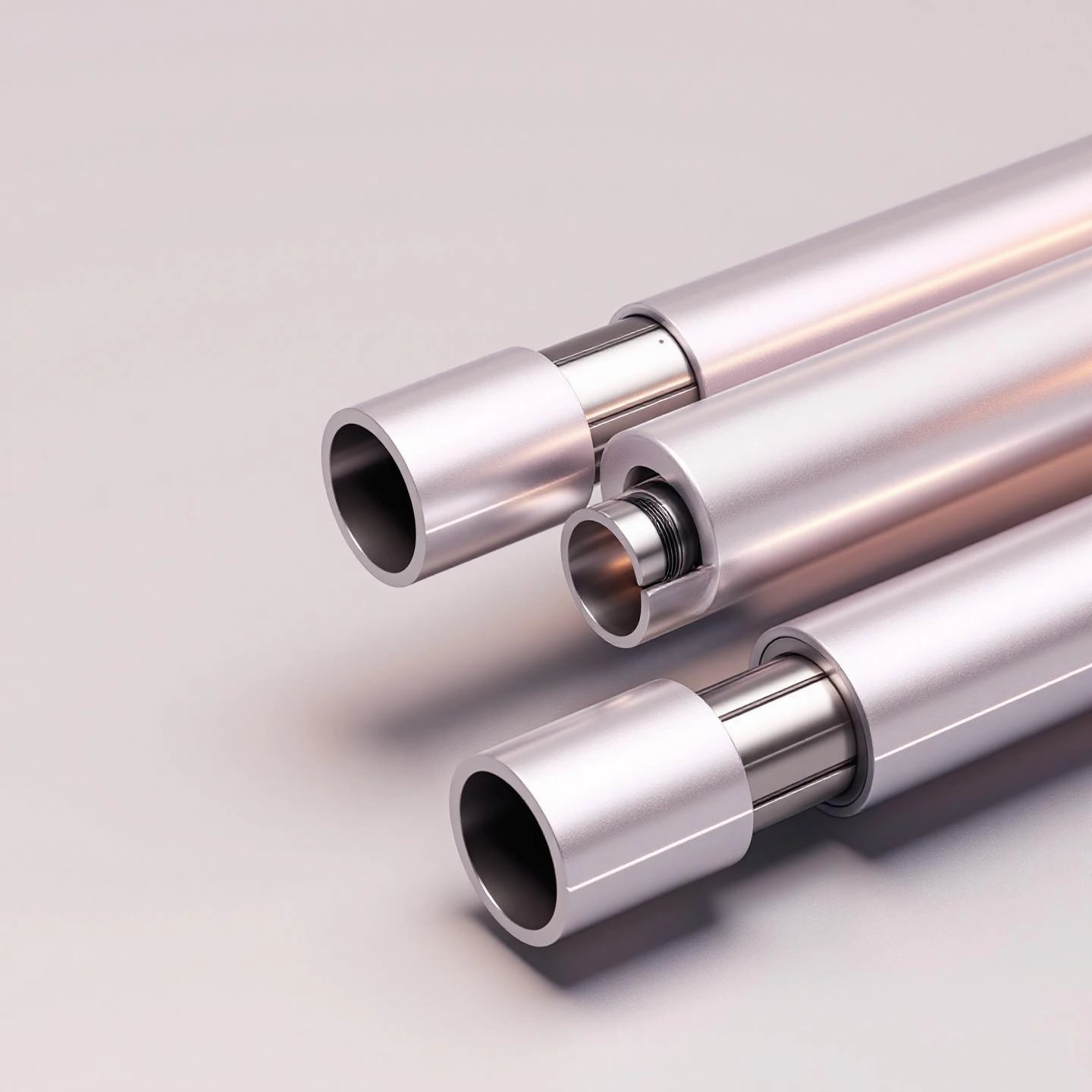 telescoping aluminum tubing system showing nested extendable tubes