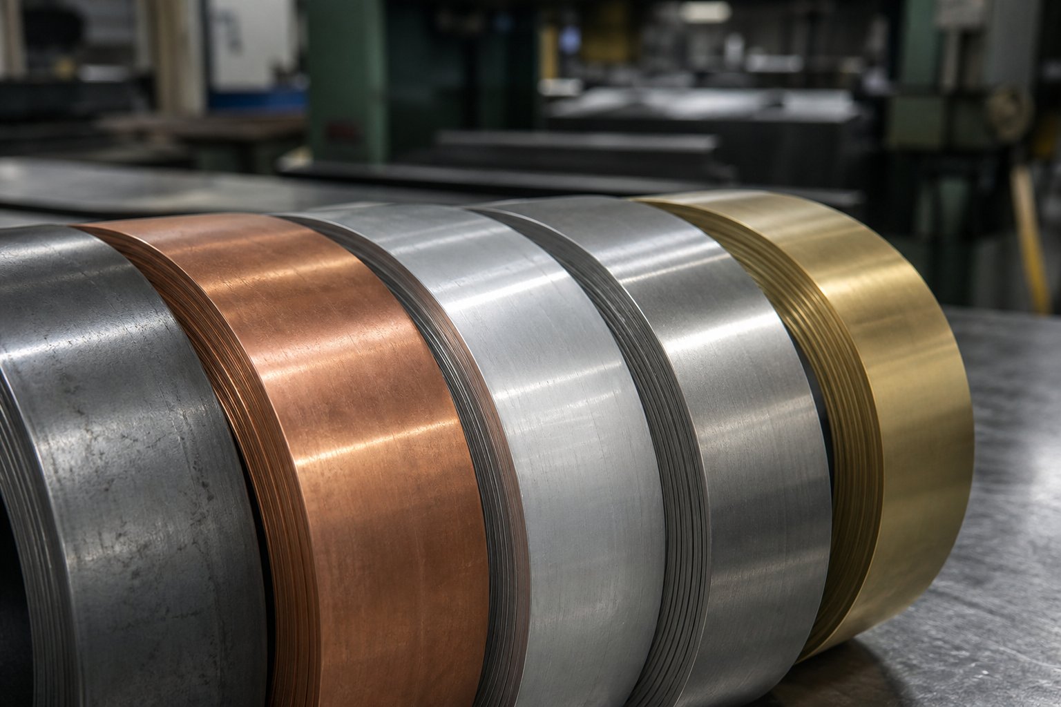 info-1-1 common progressive stamping materials including carbon steel stainless steel aluminum copper and brass coil stock