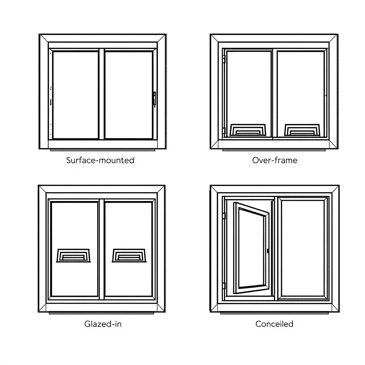 various types of window trickle vents designed for different window styles