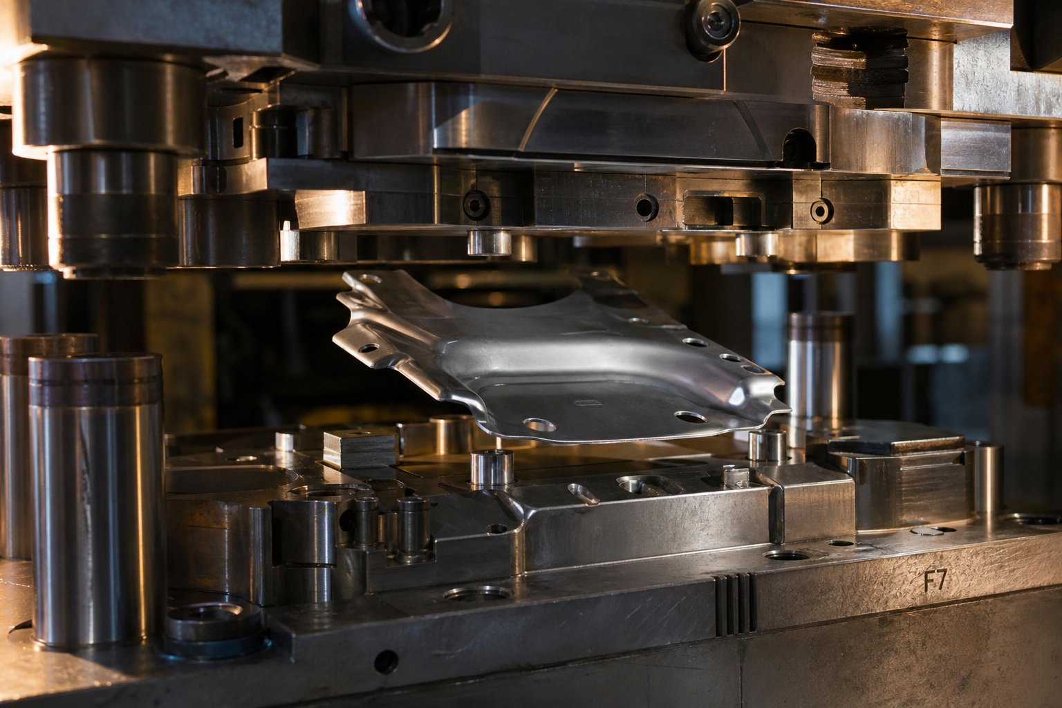 prototype stamping die producing a sample metal part during validation before production tooling commitment