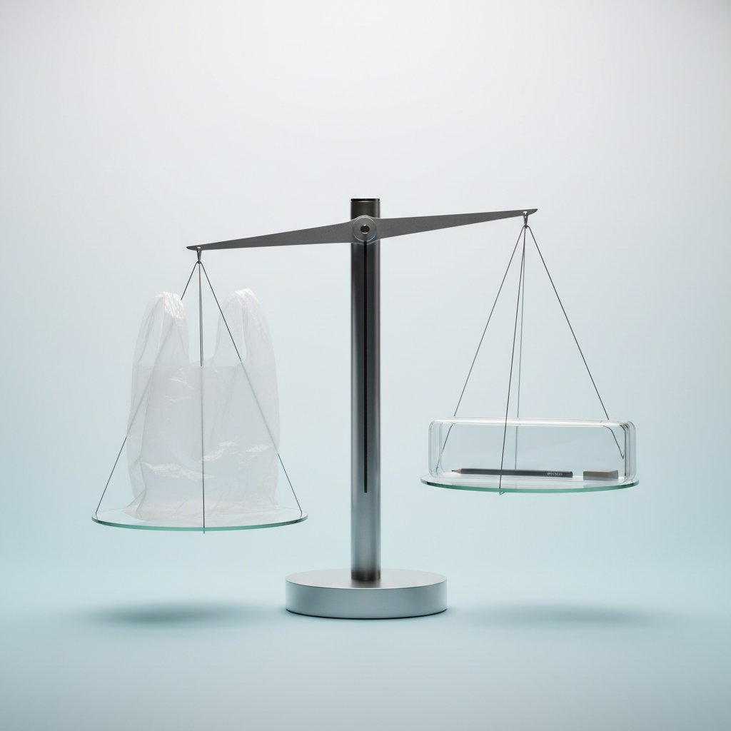 comparing a disposable bag versus a durable clear pencil case for exams