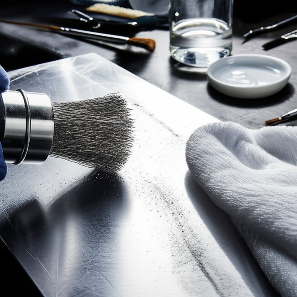 proper cleaning of aluminum with a stainless steel brush and solvent before welding
