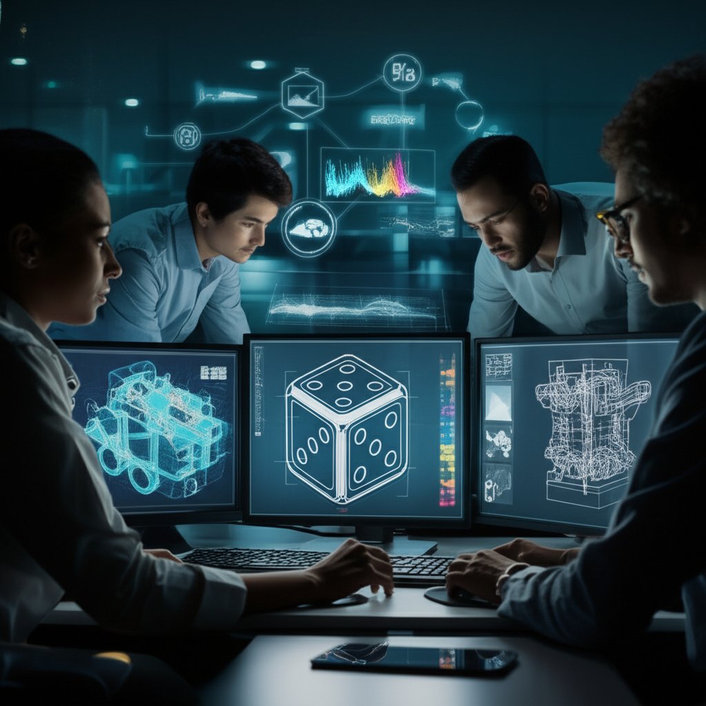 engineers using cad and simulation tools for stamping die design