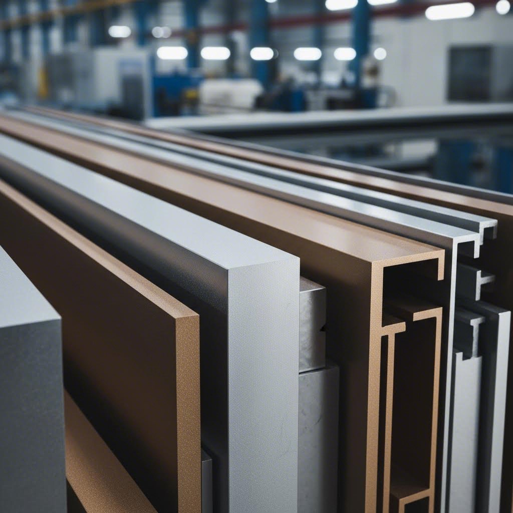 anodized aluminum extrusions showcasing durable bronze and silver finishes for architectural and industrial applications
