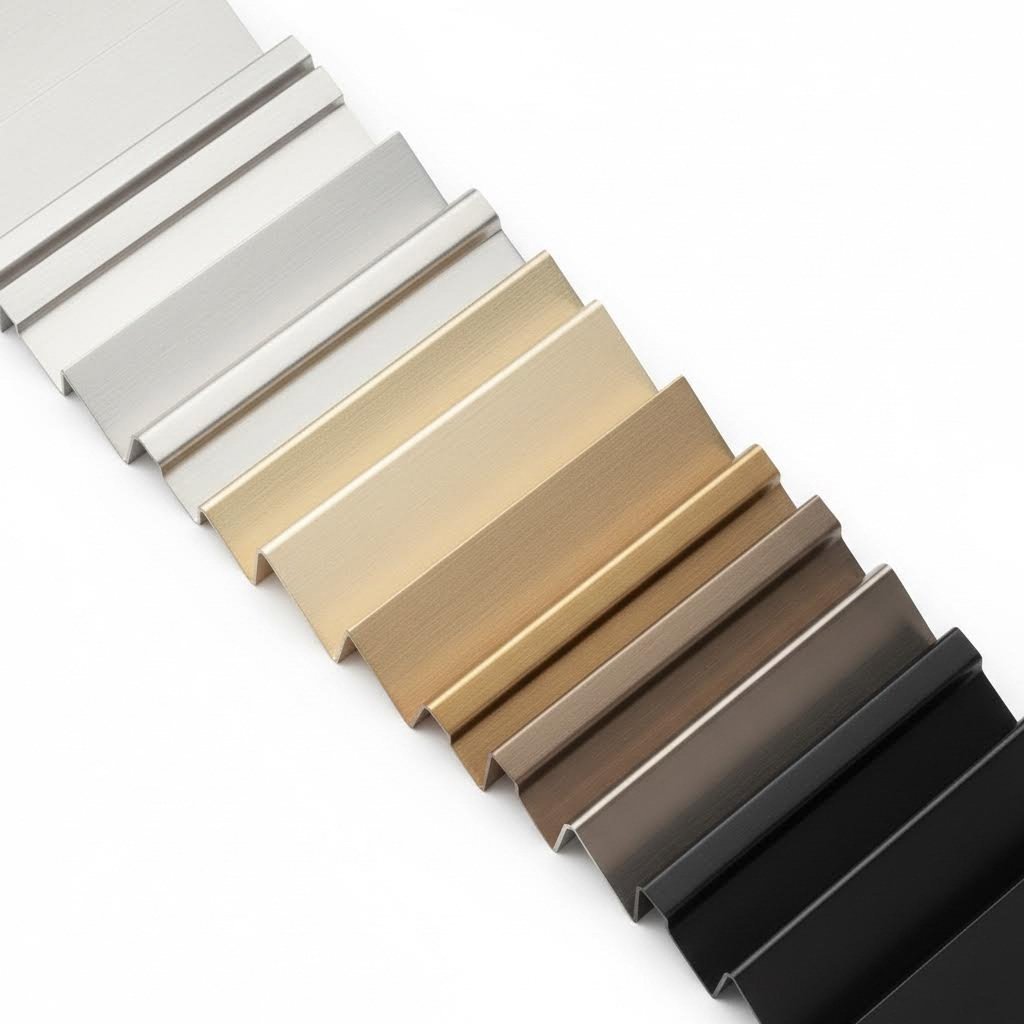 range of anodized aluminum color options from natural silver to custom bronze and black finishes