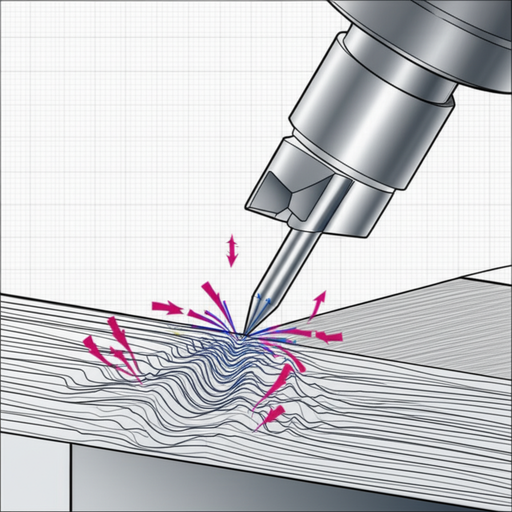 diagram showing the cause and effect of tool chatter in cnc machining