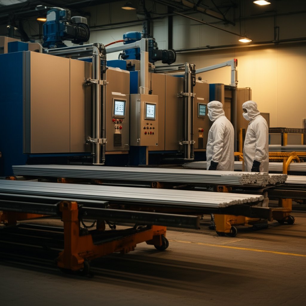 heat treatment process for aluminum profiles in an industrial workshop