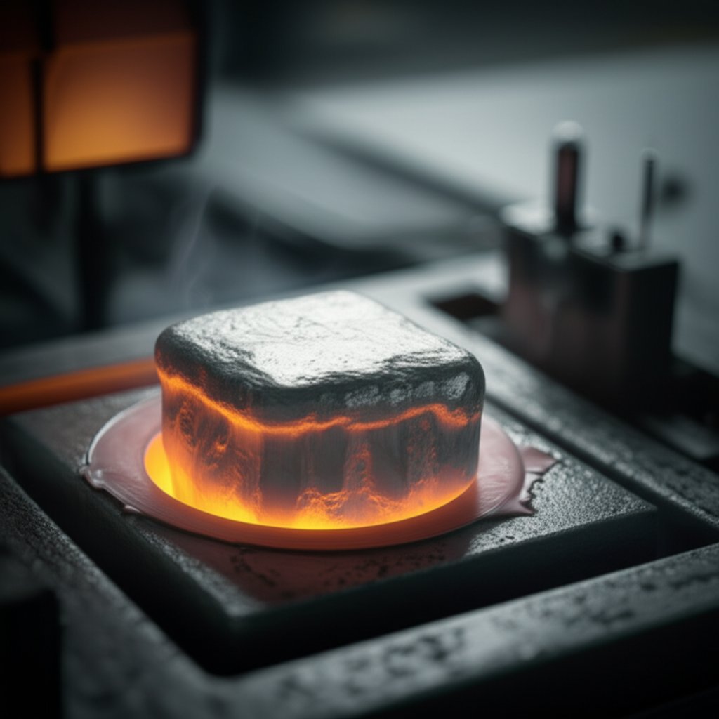 pure aluminum ingot melting under controlled heat