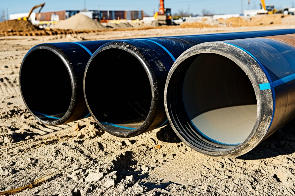 ductile iron pipe shown alongside alternative materials for strength comparison