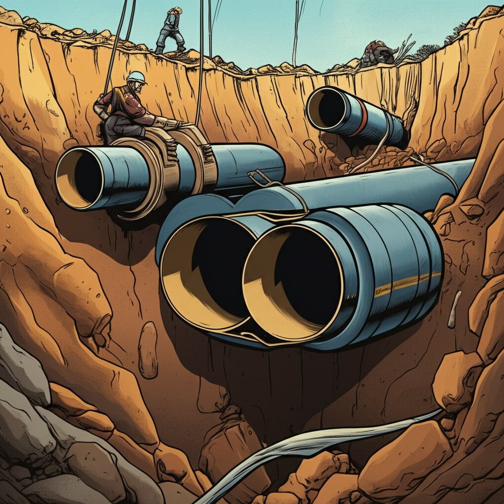 ductile iron pipes installed underground for modern water infrastructure