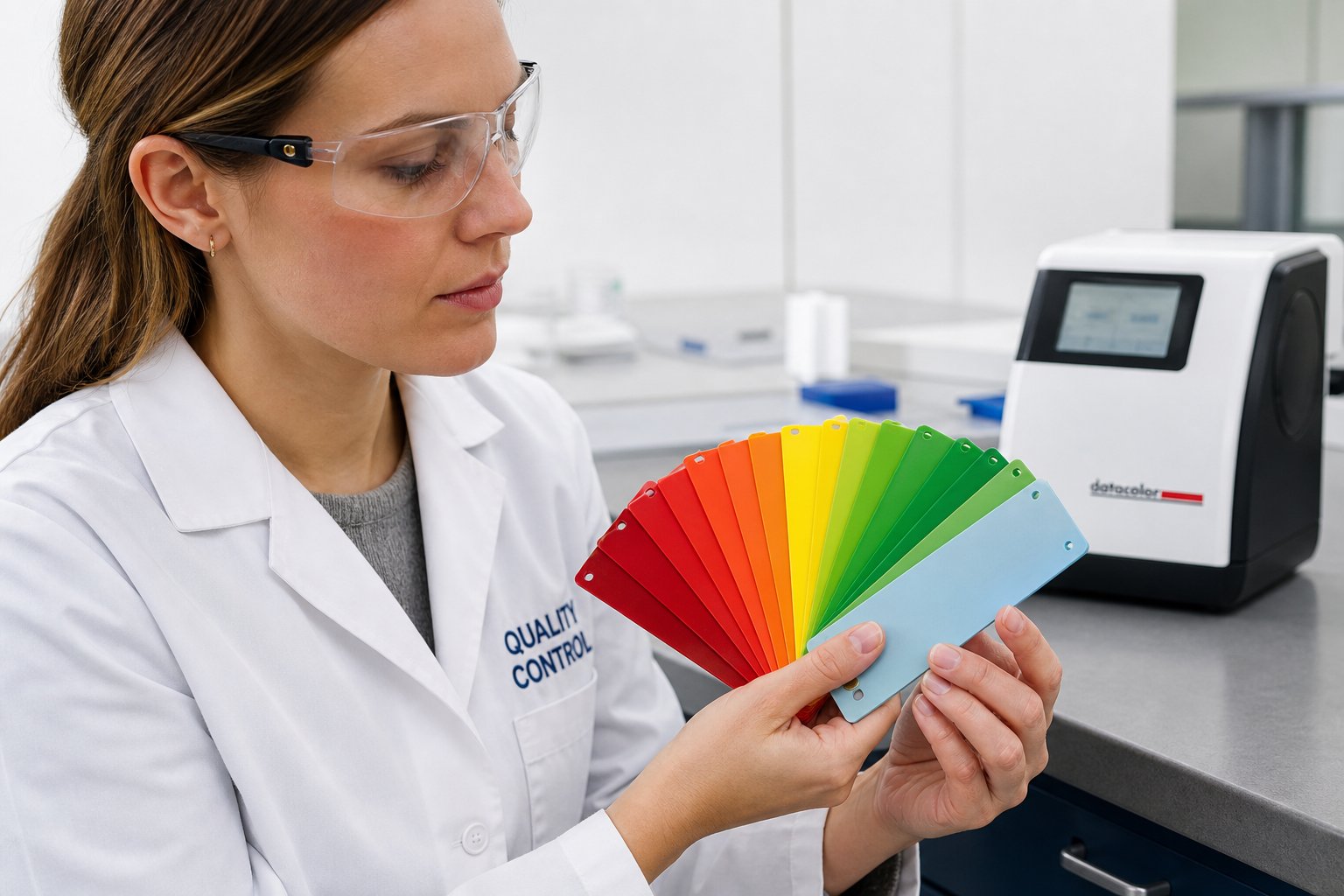 color matching plaques used to evaluate masterbatch performance against approved standards