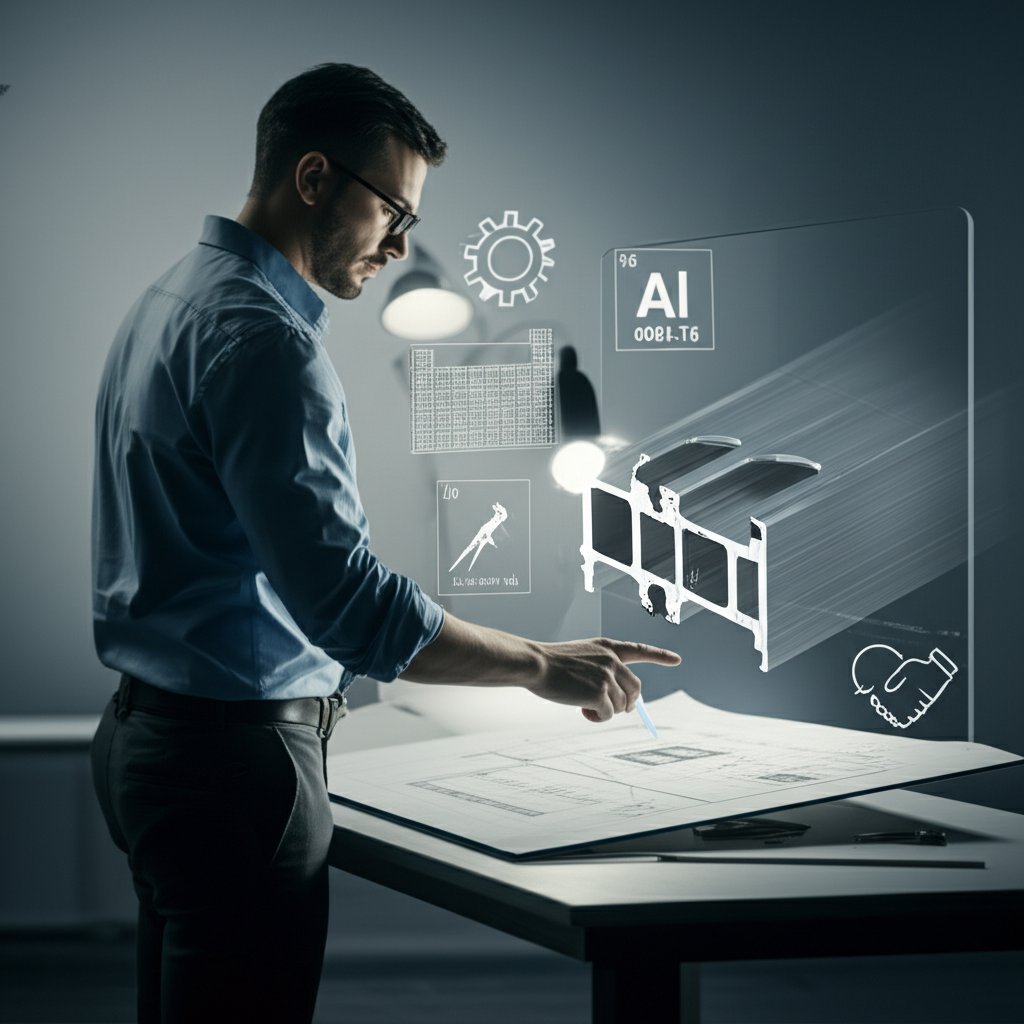 engineer analyzing aluminum extrusion design guidelines for optimal manufacturing