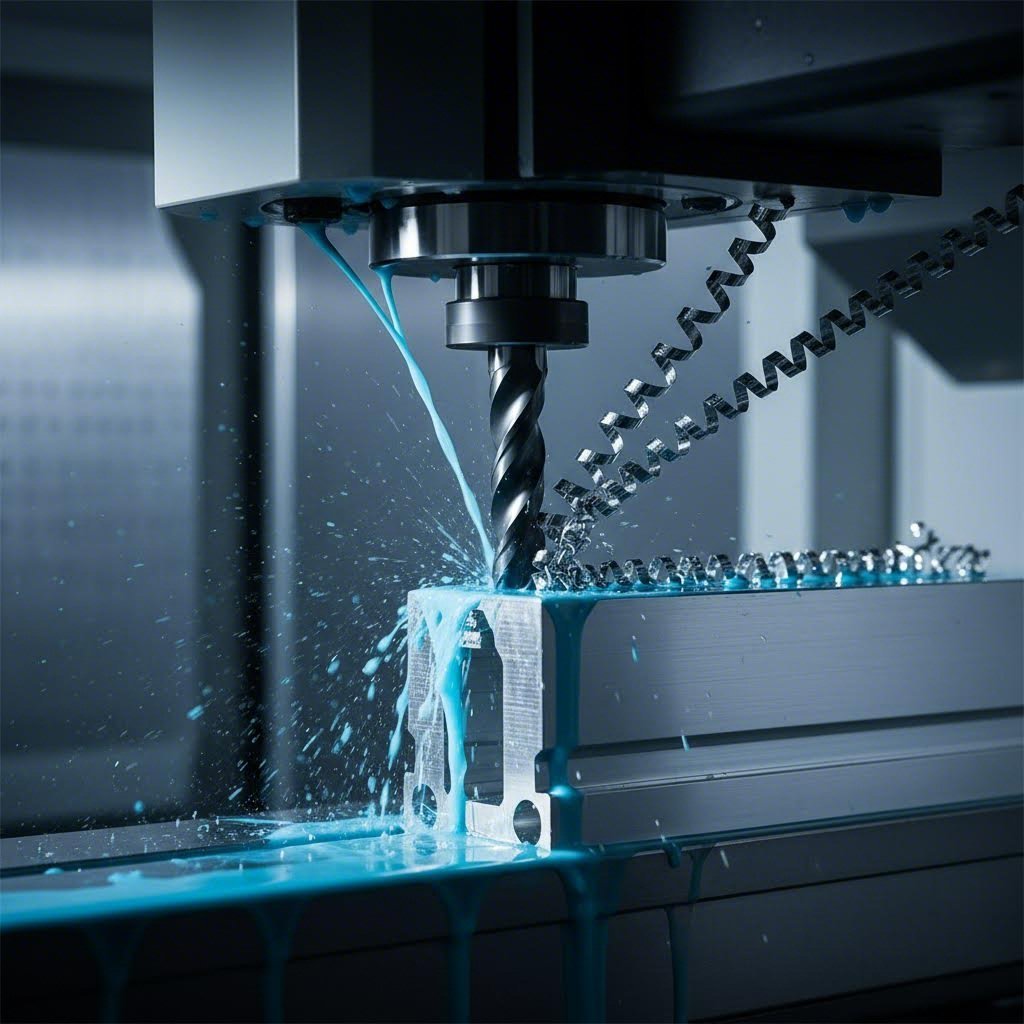 cnc machining center performing precision cutting operations on aluminum extrusion profile